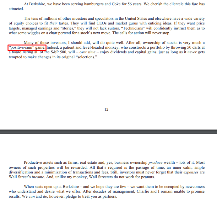 Saham adalah positive sum game